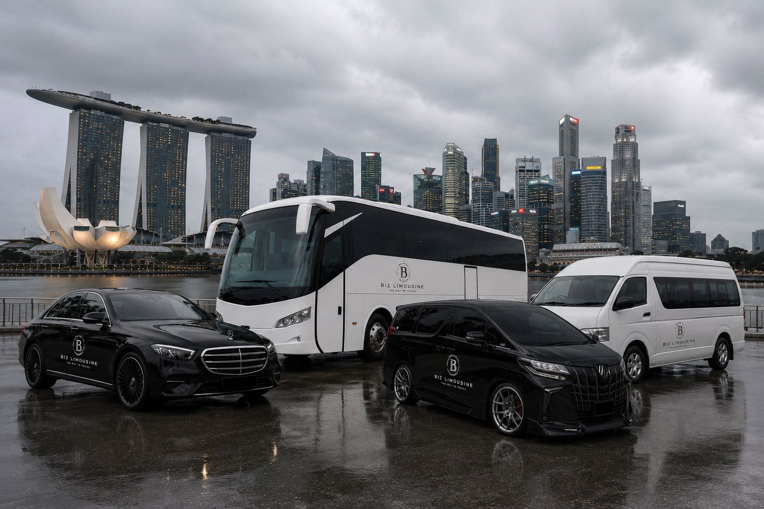 Biz Limousine fleet at Marina Bay, Singapore